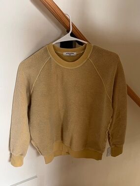 perfectwhitetee Ziggy Reverse Fleece Crew Neck Sweatshirt in Honeycomb Small
